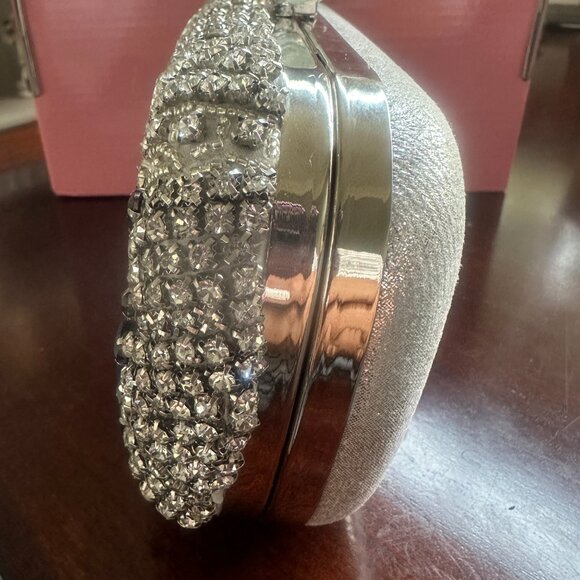 Silver and Montana Blue Crystal Bridal Clutch - Picture 5 of 7